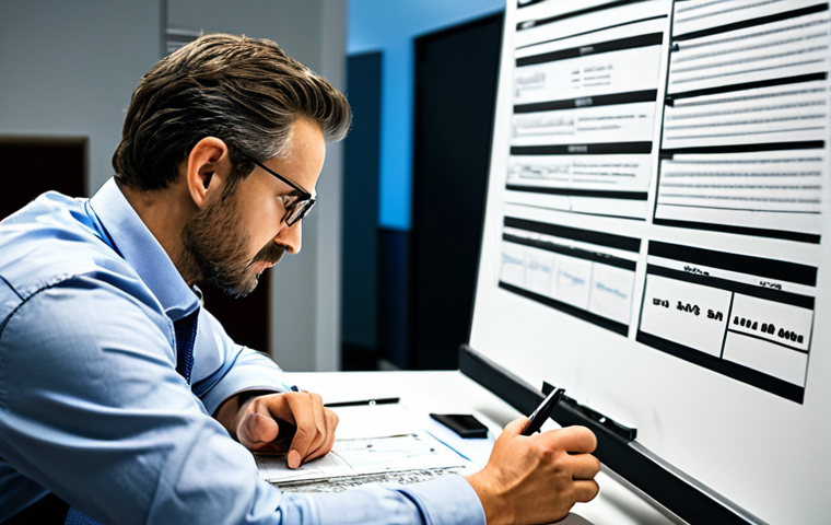 A meticulous male film director, dressed in a professional, modest shirt and trousers, sits intently at a large modern conference table. He is deeply focused on reviewing a complex shooting script, a pen held thoughtfully in his well-formed hand. The table is covered with detailed storyboards, production notes, and call sheets. In the background, a large whiteboard displays intricate production schedules and a timeline, indicating a well-organized pre-production office. The scene is illuminated with cinematic, natural lighting, creating an atmosphere of focused creativity. fully clothed, appropriate attire, professional dress, safe for work, appropriate content, perfect anatomy, correct proportions, natural pose, well-formed hands, proper finger count, natural body proportions, professional photography, high quality, professional.