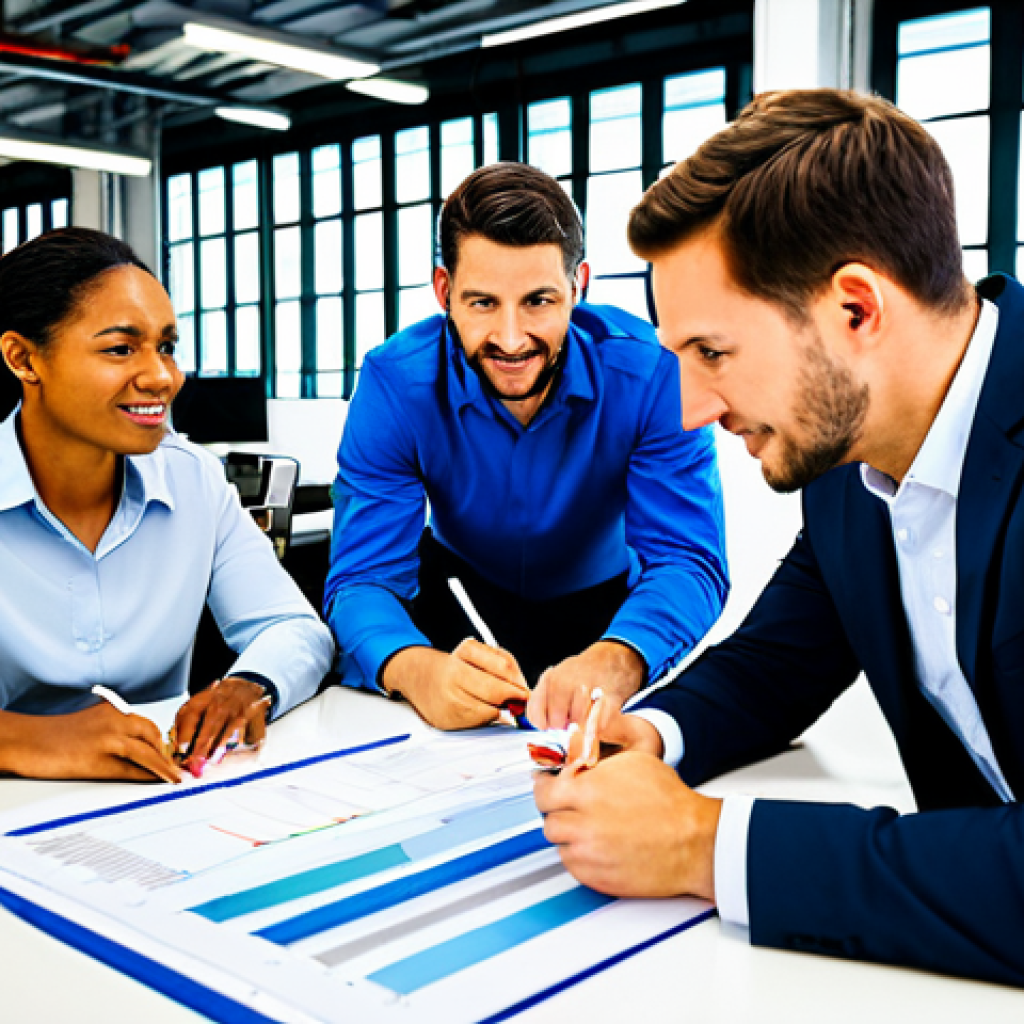 Production Meeting in Action**
"A diverse team of professionals in a modern, brightly lit factory conference room, engaged in a productive meeting, reviewing charts and discussing project timelines, fully clothed, appropriate attire, safe for work, perfect anatomy, natural proportions, professional environment, high quality, family-friendly."
**