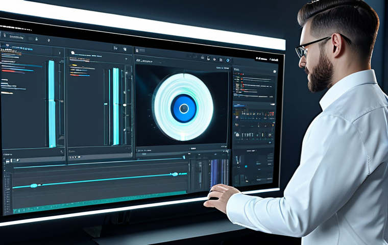 영화 제작용 소프트웨어 추천 - Mobile Editing on the Go**

"A young professional, fully clothed in comfortable travel attire, editi...