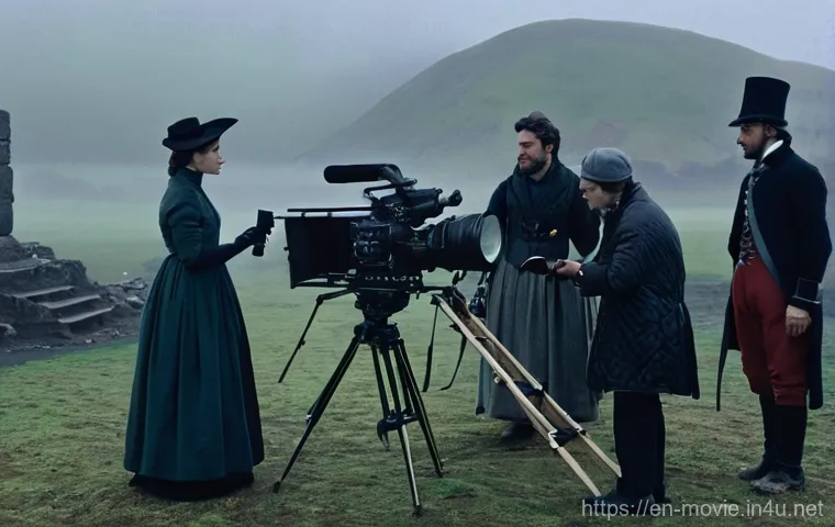 촬영 현장 문제 해결 사례 - **A dynamic pre-production meeting for a film project.** A diverse group of four filmmakers – a fema... 촬영 현장 문제 해결 사례 - **A dynamic pre-production meeting for a film project.** A diverse group of four filmmakers – a fema...