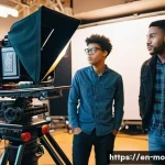 영화 제작 전문 아카데미 추천 - **Prompt 1: Mastering the Technical Craft on a Modern Film Set**
"A group of diverse film studen...