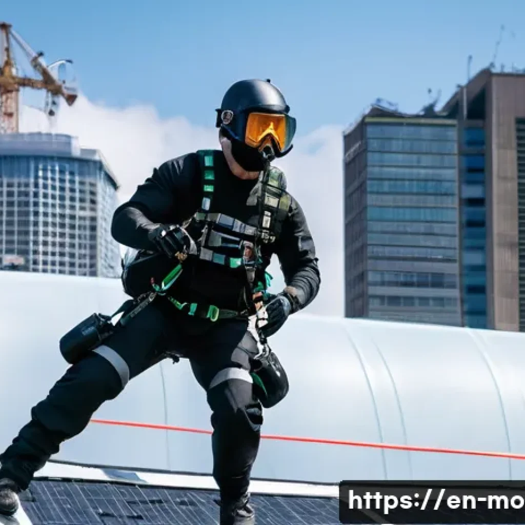 영화 촬영 중 발생한 사고 사례 - A dynamic movie stunt scene featuring a professional stunt performer wearing full safety gear includ...